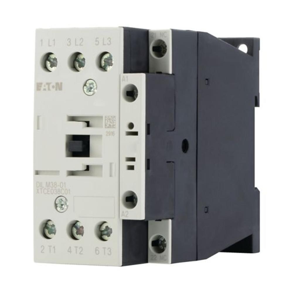 DILM38-01(110V50/60HZ) Контактор 38 А, управляющее напряжение 110В (AС), 1НЗ доп. контакт, категория применения AC-3, AC-4
